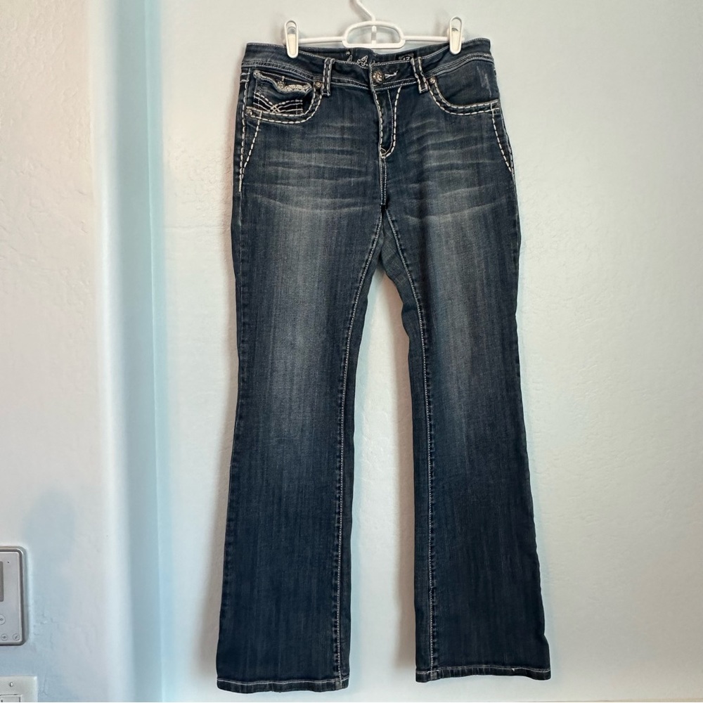 LA IDOL EMBELLISHED JEANS SZ 13